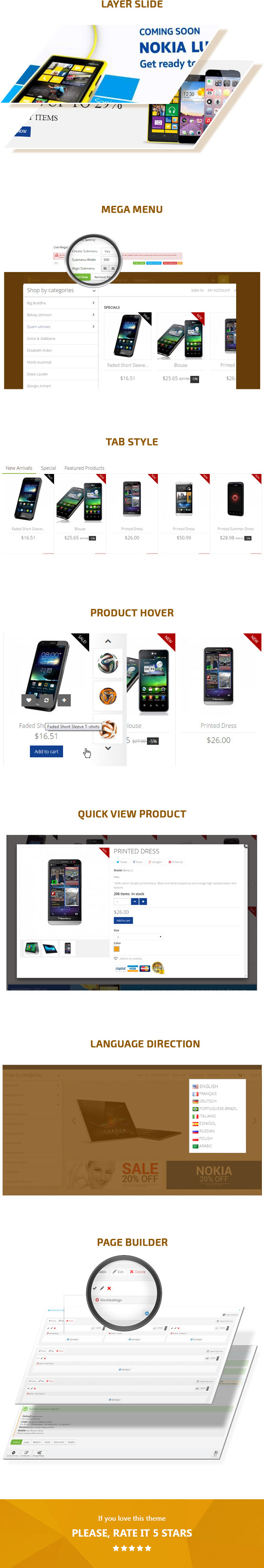 Prestashop themes for mobile store