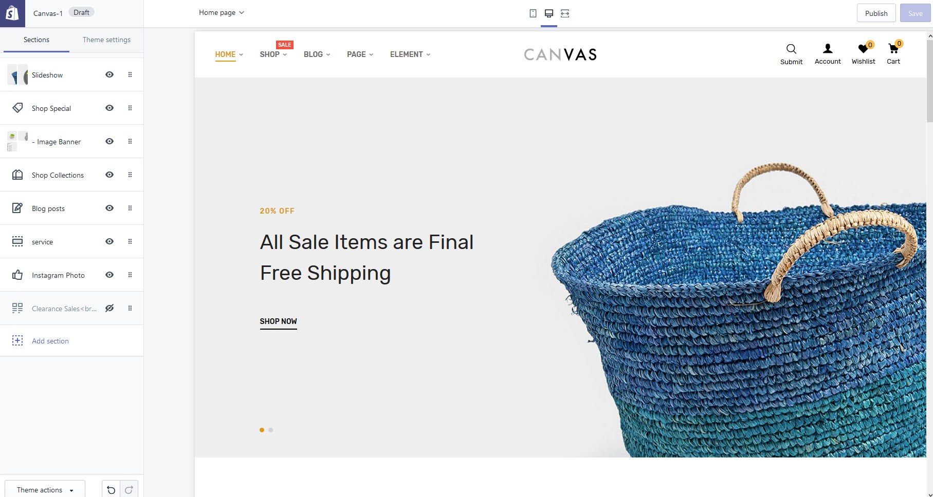 Upload theme
