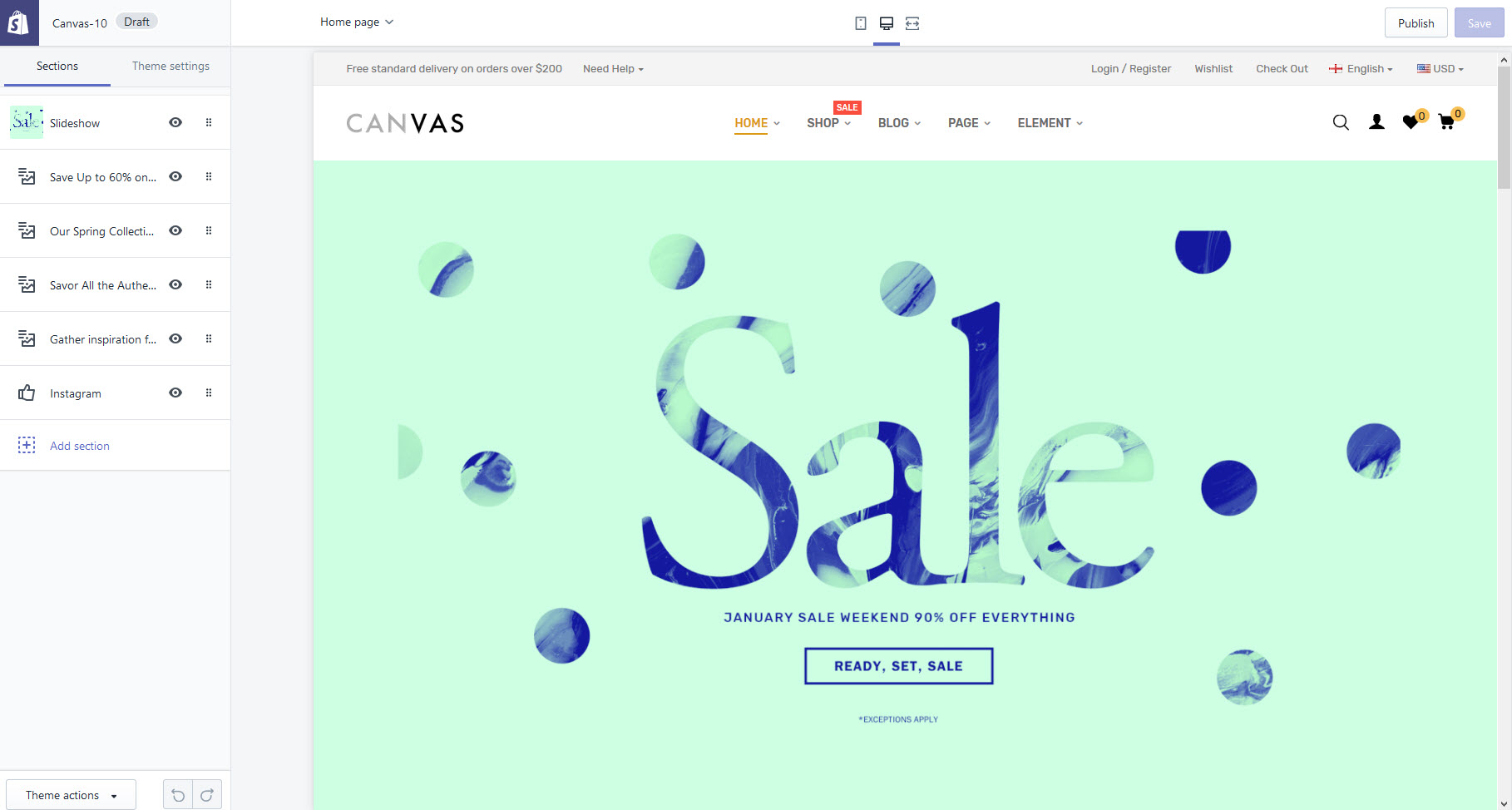 Upload theme