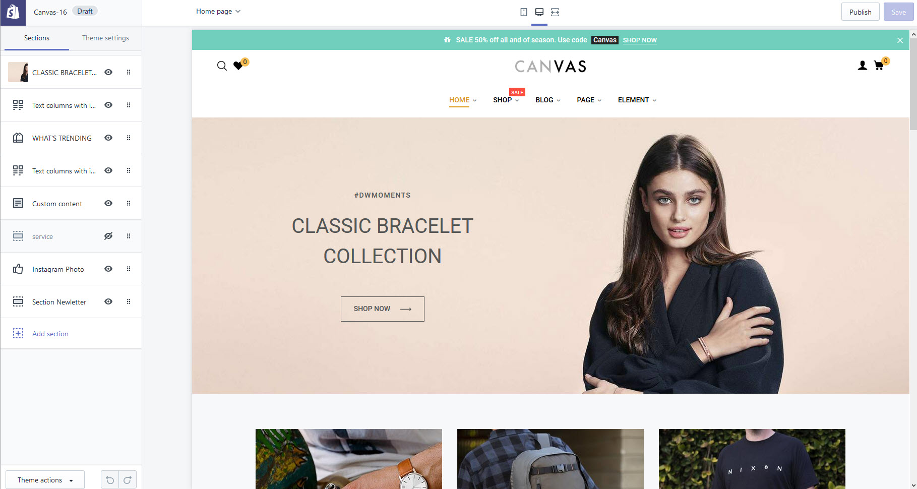 Upload theme