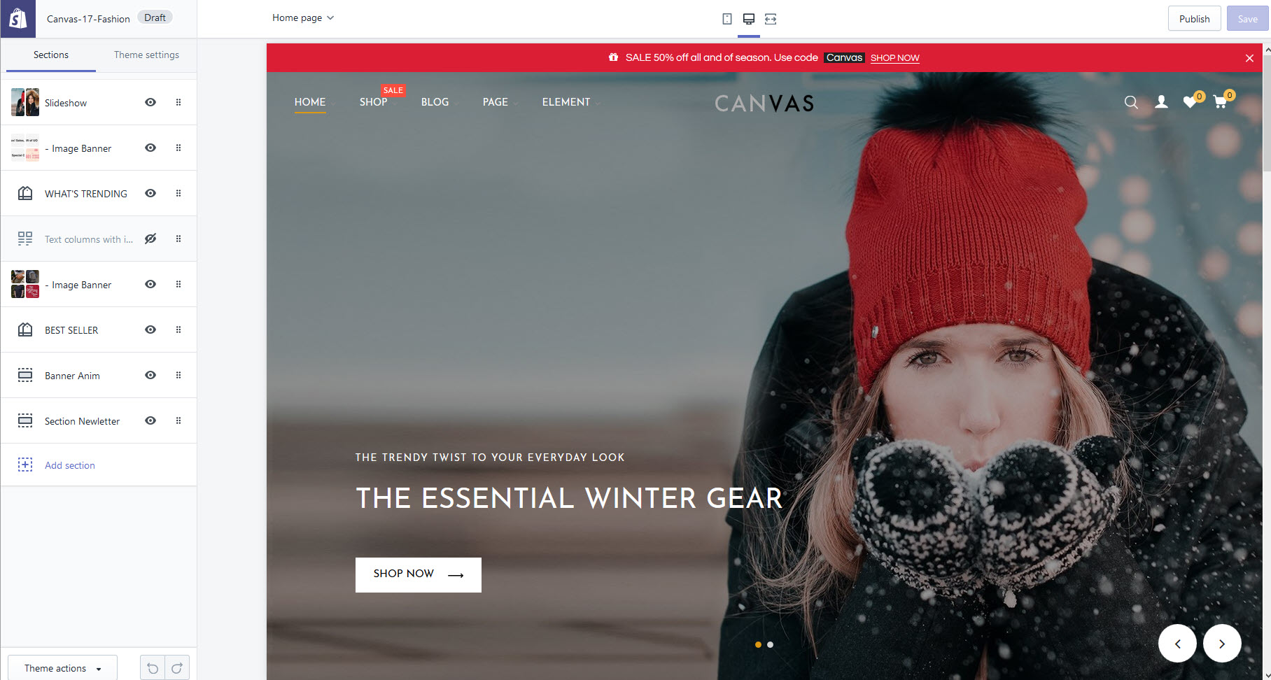 Upload theme