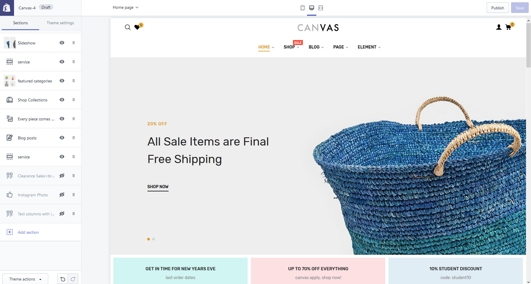 Upload theme