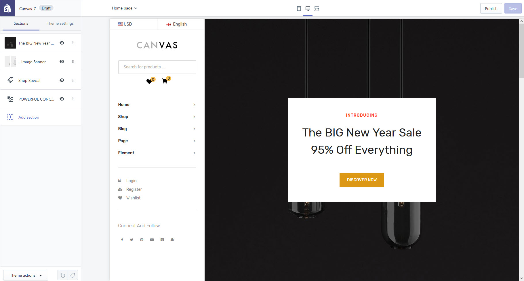 Upload theme