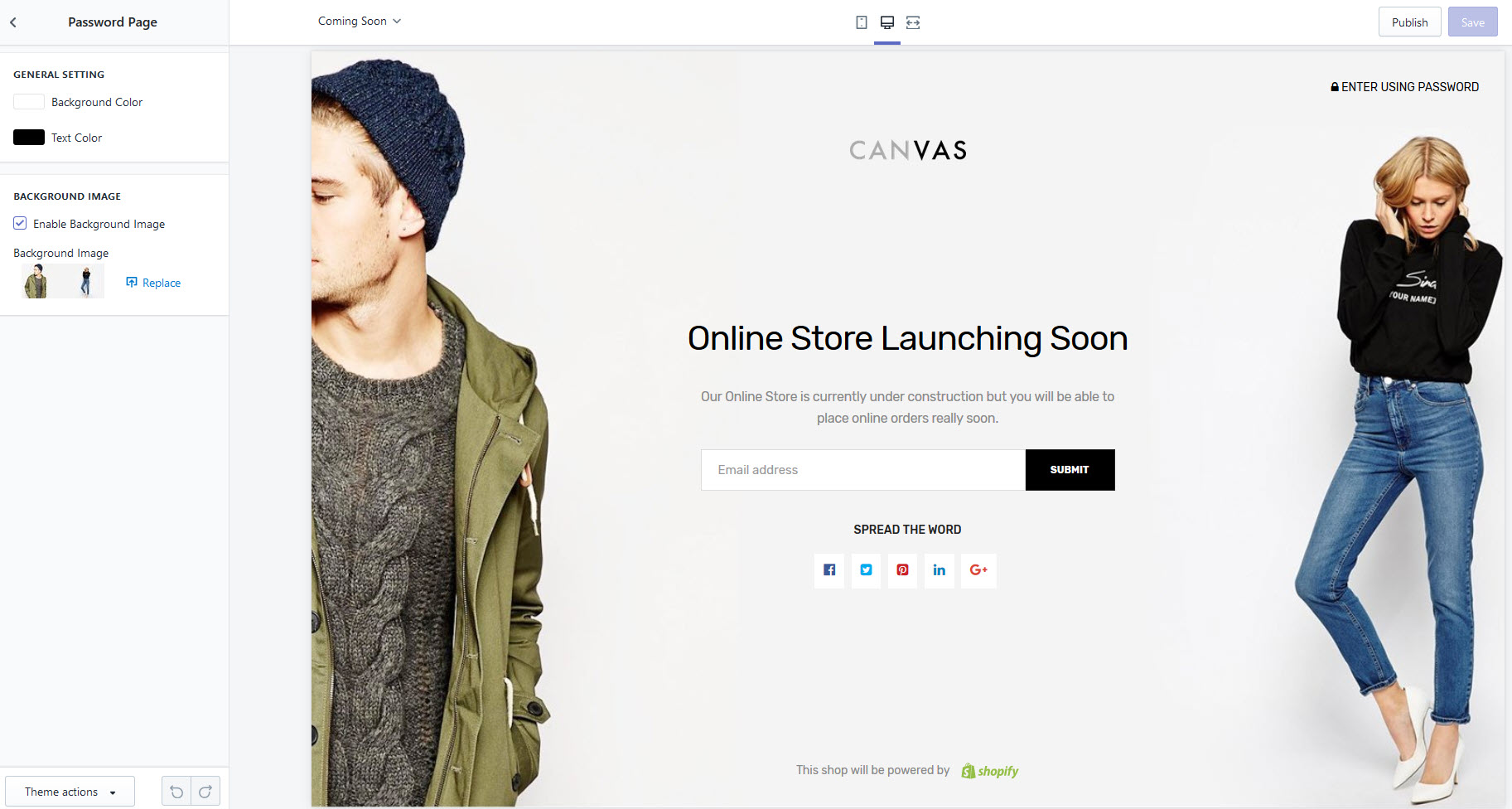 Upload theme
