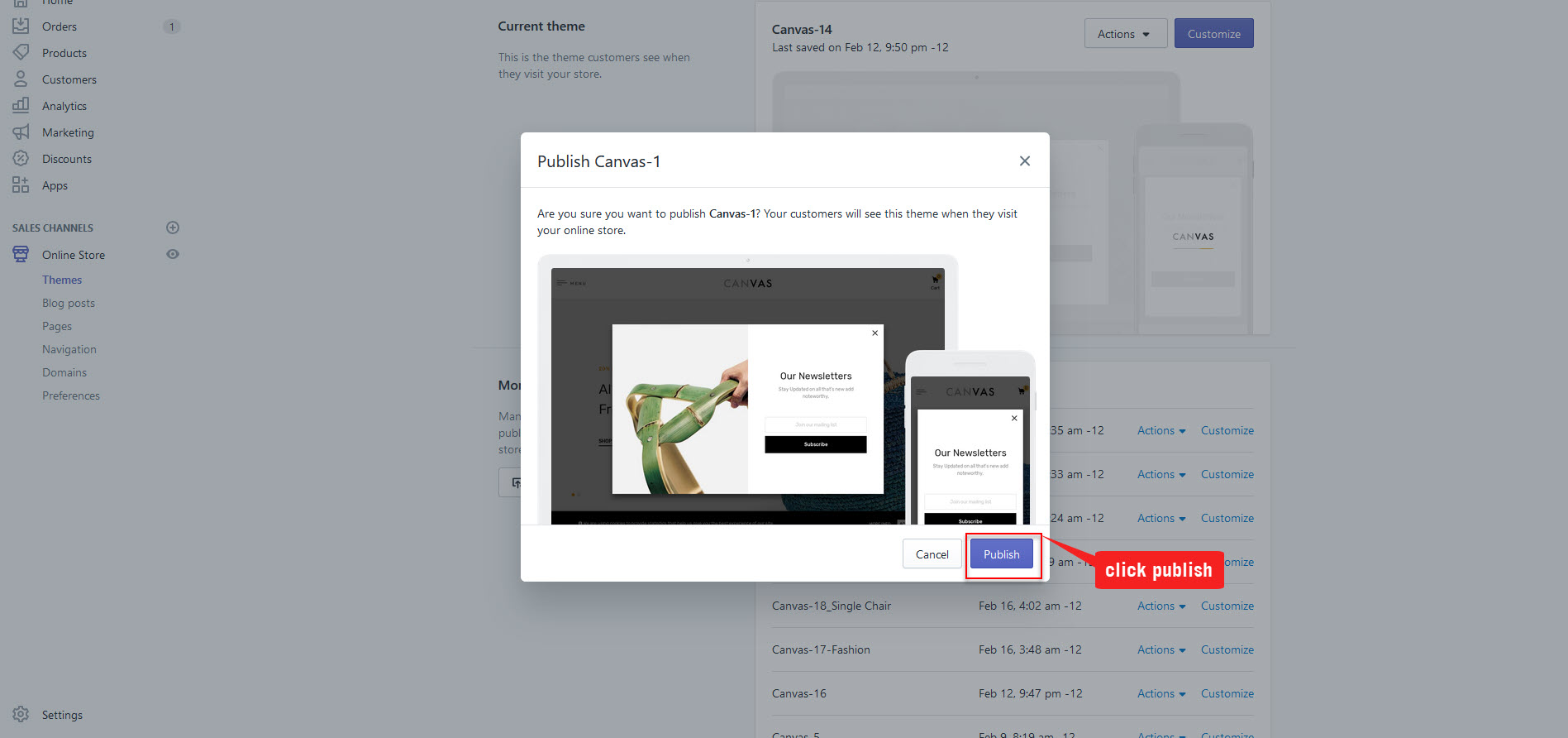 Upload theme