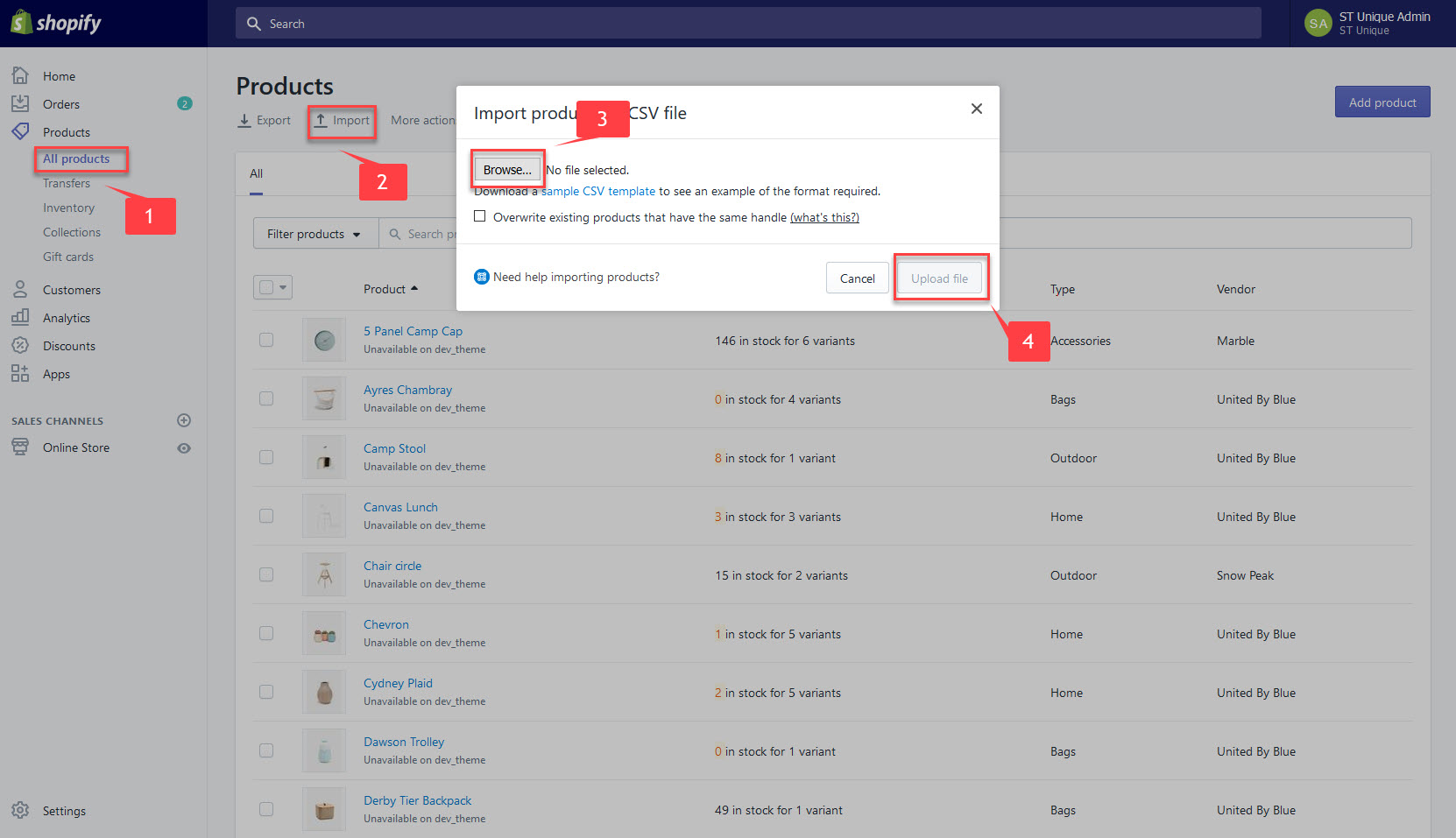 Upload theme