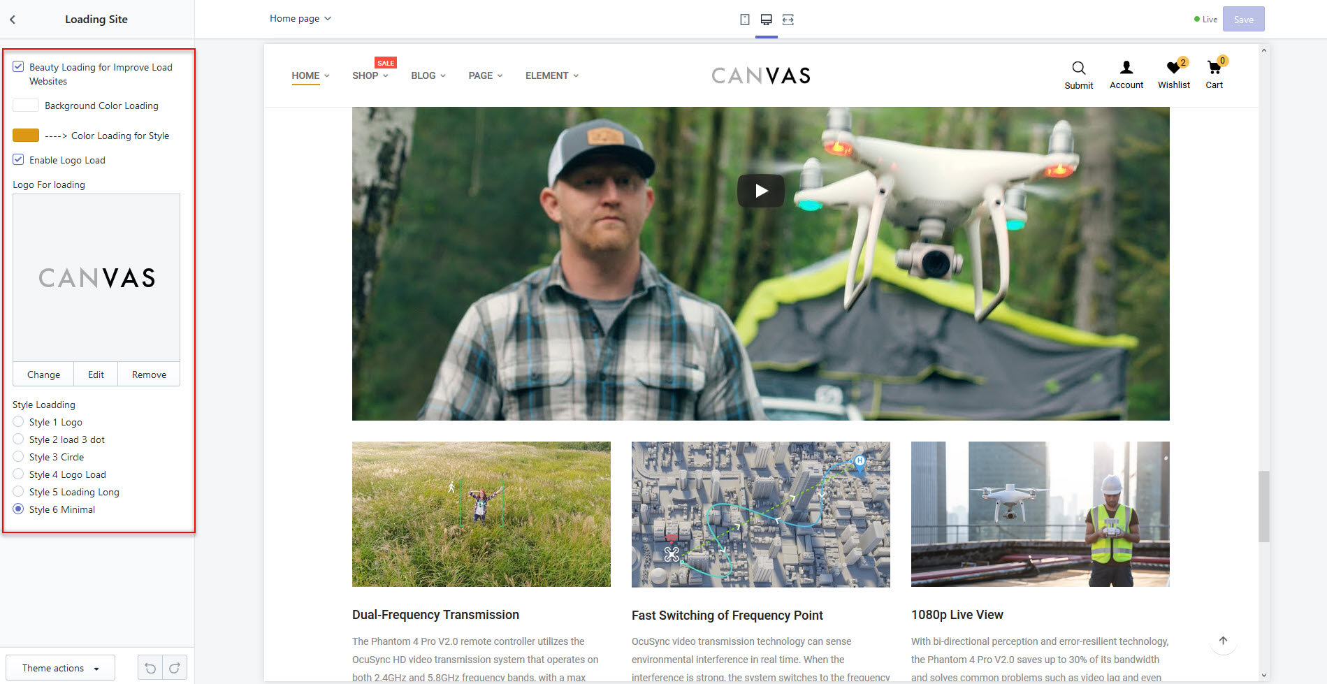 Upload theme
