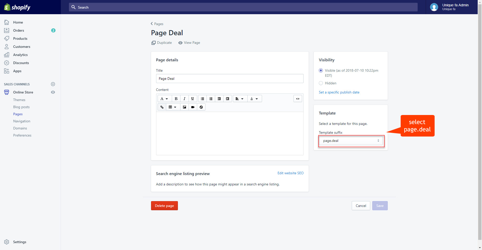 Upload theme