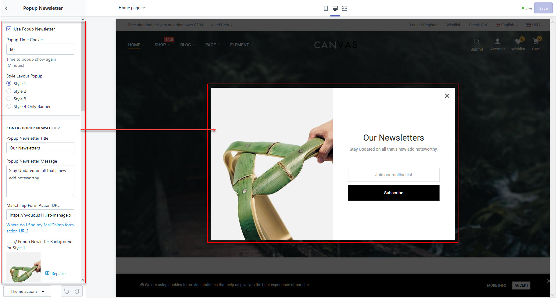 Upload theme