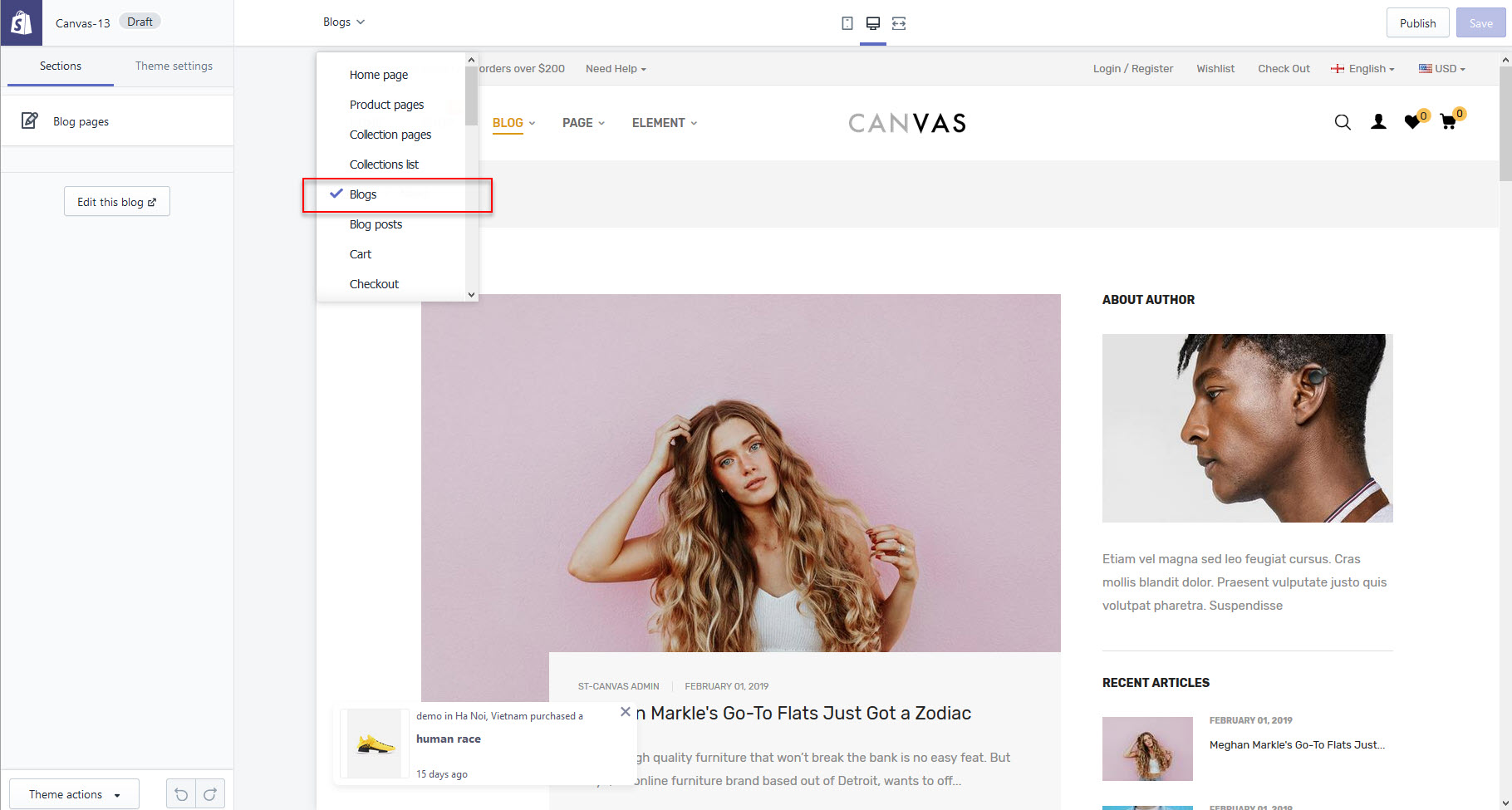 Upload theme