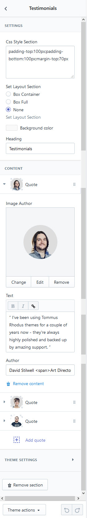 Upload theme