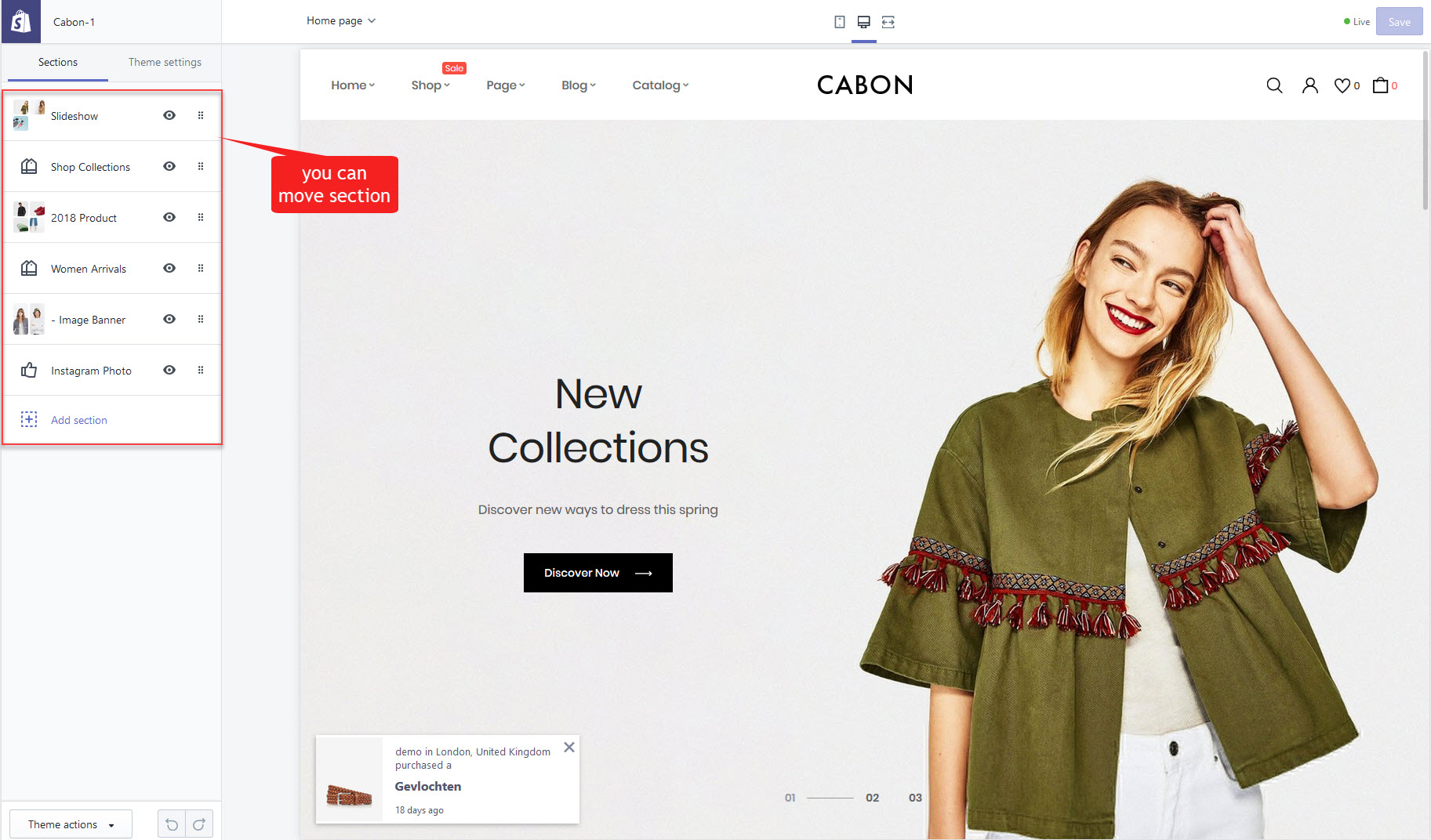 Upload theme