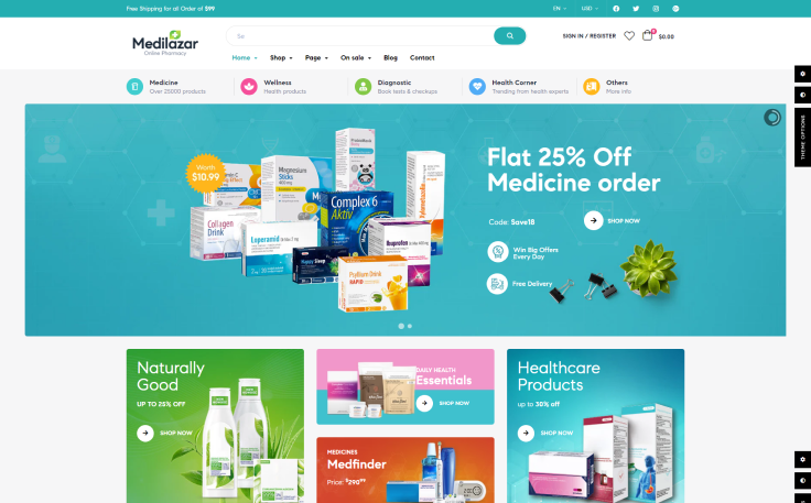 Leo Medilazar Elementor - Pharmacy Store Prestashop Theme