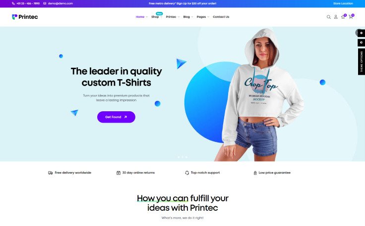 Leo Printec Elementor - Fashion & POD Product Prestashop Theme