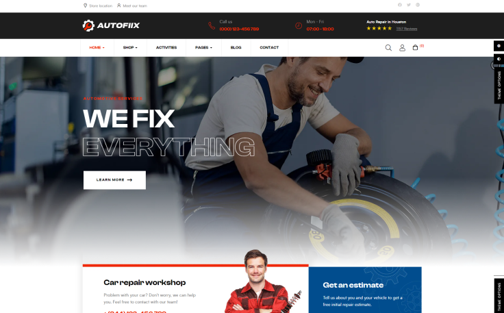 Leo Autofiix Elementor - Car Repair & Auto Service Prestashop Theme